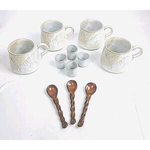 Maruhon Minoru Touki Mino Ware Tea Cups Sake Japanese Ceramic 11 Piece Set